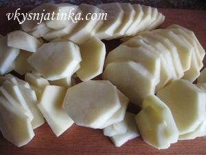 Картофель порезанный кружочками