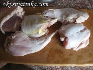 Порезанный на кусочки кролик