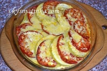 Запеченные кабачки с помидорами