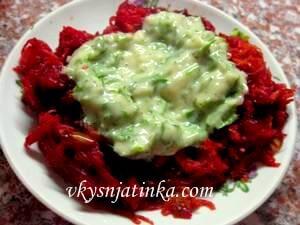 Жареная свекла с морковью и заправкой