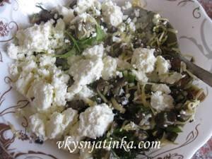 Масса из баклажан, творога, чеснока и сыра