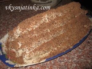 торт Монастырская изба с вишней и орехами