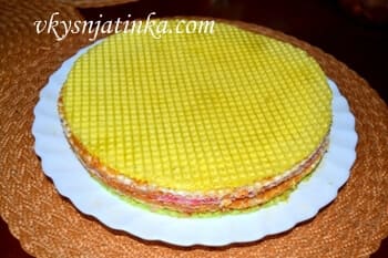 Вафельный торт с вареной сгущенкой