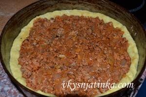 Картофельный пирог с мясом и сыром (фото)
