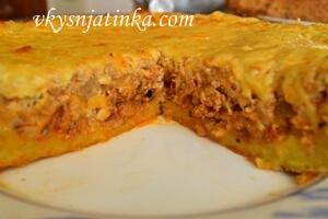 Картофельный пирог с мясом и сыром (фото)