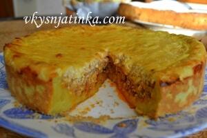 Картофельный пирог с мясом и сыром (фото)