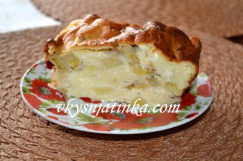 Творожная запеканка с бананами и манкой