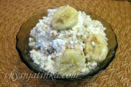 Десерт из творога и бананов