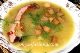 Гороховый суп с копчеными свиными ребрами