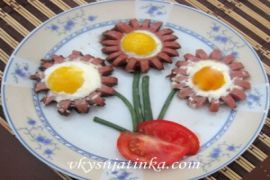 Яичница с сосисками