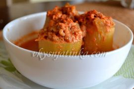 Кабачки фаршированные мясом в духовке