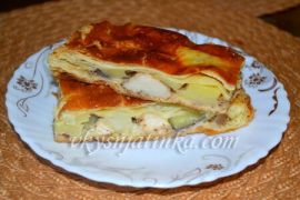 Кубете из слоеного теста с курицей и картошкой - фото
