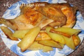 Курица в майонезе с картофелем в духовке