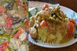 Куриное филе тушеное с овощами