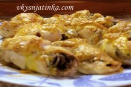 Куриные рулетики с шампиньонами