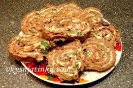 Домашний печеночный рулет с маслом