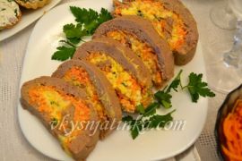 Печеночный рулет из говяжьей печени - фото