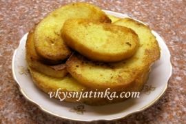 Сладкие гренки из батона - фото