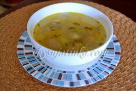 Суп с фрикадельками, рисом и картошкой