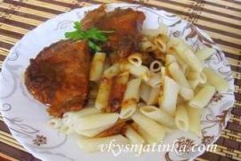 Свинина с медом и горчицей на сковороде