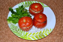 Запеченные фаршированные помидоры с шампиньонами