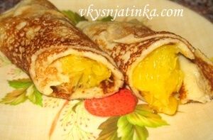 Блины с апельсинами - фото