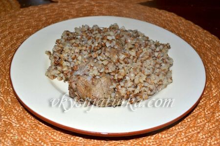 Гречневая каша с мясом в мультиварке - фото