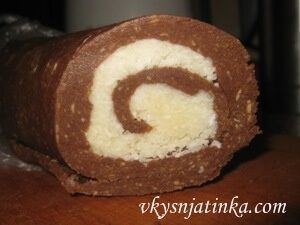 Кокосовый рулет без выпечки - фото