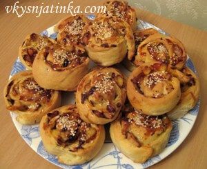 Ленивые пироги с куриным мясом и кунжутом - фото