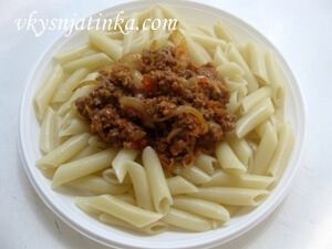 Макароны с мясом - фото