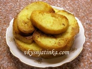 Сладкие гренки из батона - фото