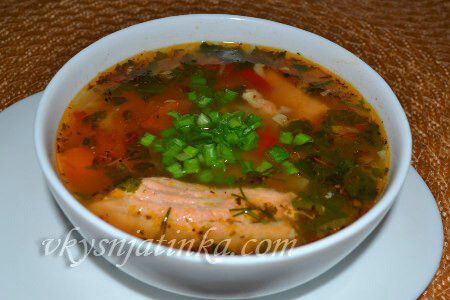 Вкусный суп из красной рыбы - фото