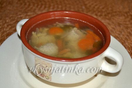 Вкусный суп с фрикадельками в мультиварке - фото