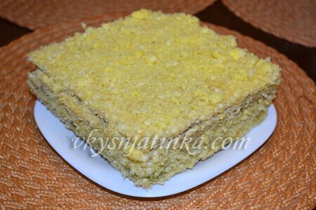Вафельный торт с медом из готовых коржей - фото