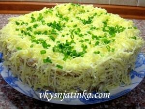 Закусочный торт с консервами сардины - фото